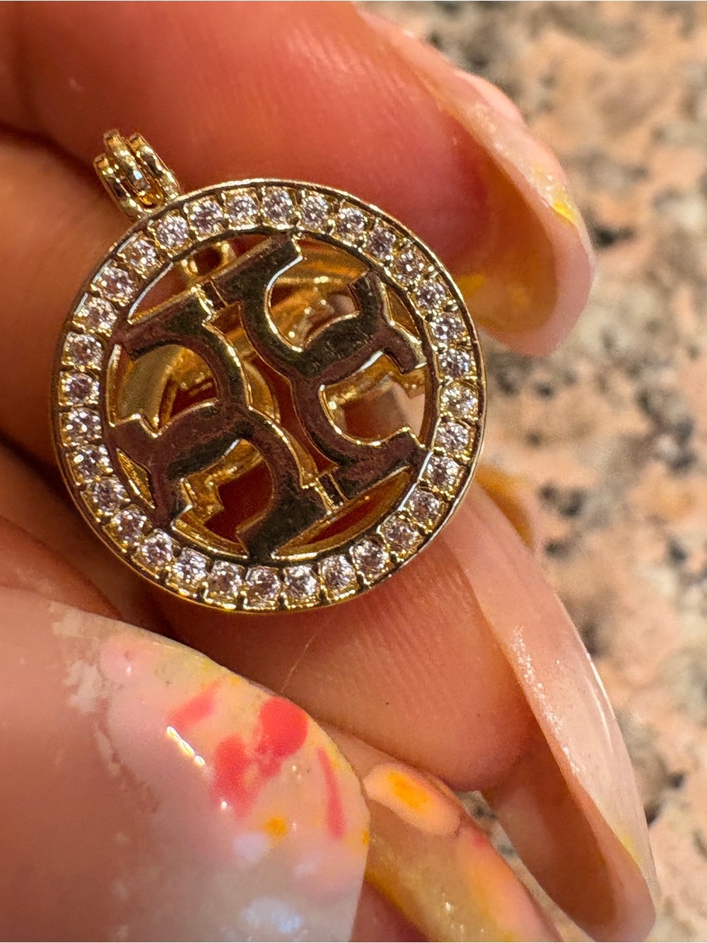 Tory Burch Gold Crystal Logo Earrings - Picture 6 of 8